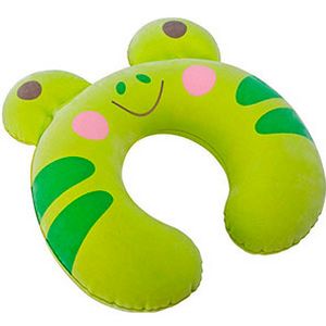 Надувная флокированная подушка-подголовник Лягушка для детей Intex Kidz Travel