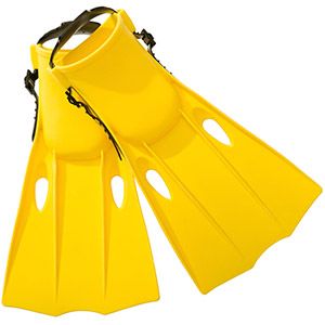Ласты для плавания Large Swim Fins желтые, размер 41-45, INTEX