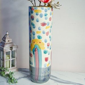 Дизайнерская керамическая ваза МАДЖИА ДЕЛ'АРТЕ, цилиндрическая, 58 см