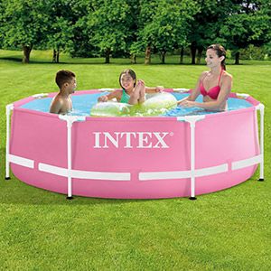 Бассейн  каркасный Intex Metal Frame Pool розовый, 244х76см, INTEX