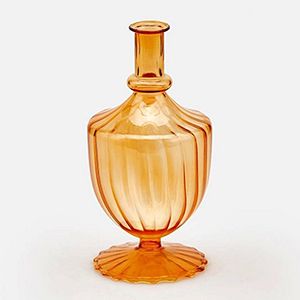 Стеклянная ваза КОППА, оранжевая, 20 см