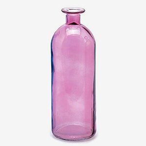 Декоративная бутыль-ваза БОРРАЧА ГРАНДЕ стекло, розовая, 26 см