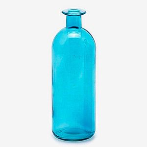 Декоративная бутыль-ваза БОРРАЧА МЕДИА, стекло, голубая, 20 см