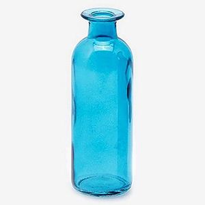 Декоративная бутыль-ваза БОРРАЧА ПИККОЛА, стекло, голубая, 16 см
