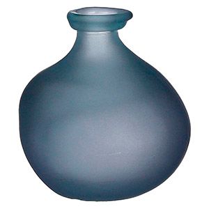 Декоративная ваза ПИНТО, стекло, серая, матовая, 18 см