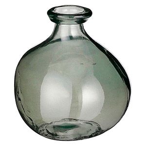 Декоративная ваза ПИНТО, стекло, зеленая, прозрачная, 18 см