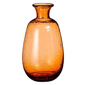 Декоративная ваза СЕСИЛЬ, стекло, янтарная, 17 см