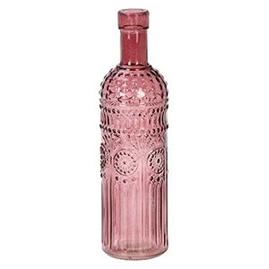 Декоративная ваза-бутыль БЕНЕЗЕТ, стекло, розовая, 25 см