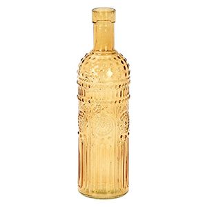 Декоративная ваза-бутыль БЕНЕЗЕТ, стекло, карамельная, 25 см