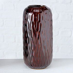 Фарфоровая ваза ВОСТОЧНЫЕ МОТИВЫ темно-коричневая, 19 см