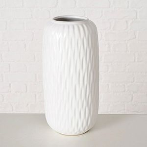 Фарфоровая ваза ВОСТОЧНЫЕ МОТИВЫ цилиндрическая, белая, 20 см