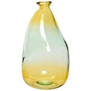 Декоративная ваза-бутыль АПФИЯ, стекло, жёлтая, 36 см