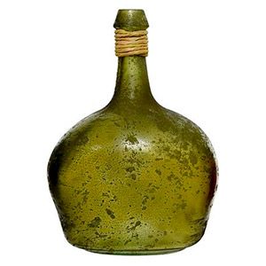 Декоративная ваза-бутыль ОЛКИОН, стекло, зелёная, 26 см