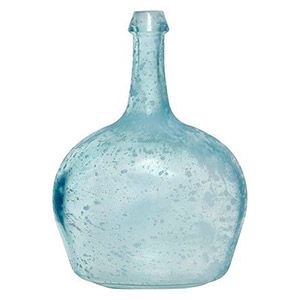 Декоративная ваза-бутыль ОЛКИОН, стекло, голубая, 26 см