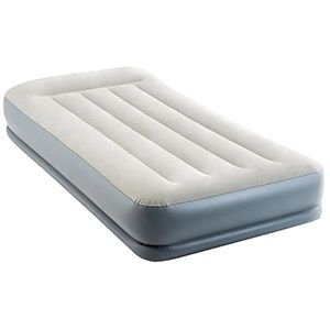 Надувная кровать Intex Pillow Rest Mid-Rise Bed (Twin), 99х191х30см, с подголовником и встроенным насосом 220V, INTEX