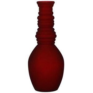 Стеклянная ваза ГРАНАДА, матовая, бордовая, 30х12 см