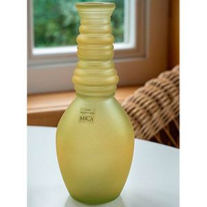 Стеклянная ваза ГРАНАДА, матовая, охра, 30х12 см