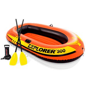 Надувная лодка Intex Explorer-300 (Set),  с веслами и насосом, 211х117х41см