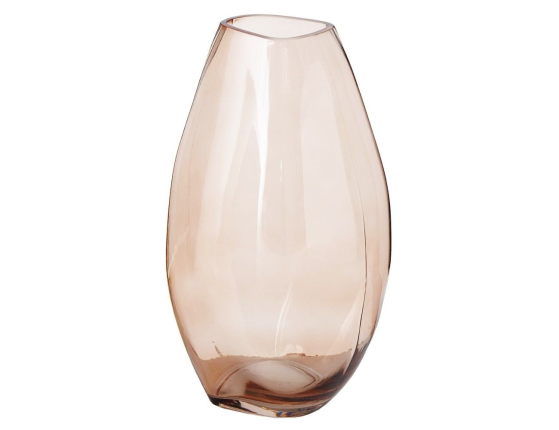 Стеклянная ваза АДИАН, прозрачная светло-коричневая, 32 см