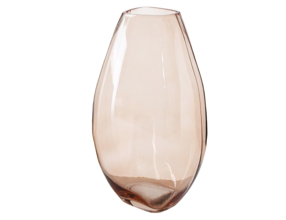 Стеклянная ваза АДИАН, прозрачная светло-коричневая, 32 см