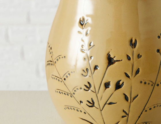 Декоративная ваза-кувшин БОТАНИКО с тонкими ветками, фарфор, 18 см