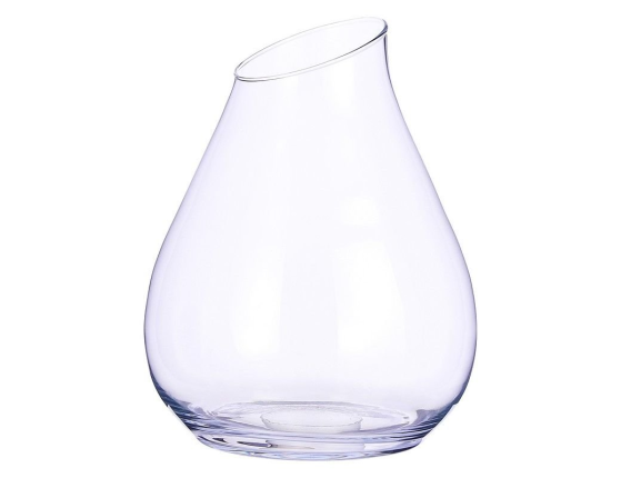 Стеклянная ваза АЖЕЛИ, прозрачная, 37 см