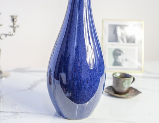 Керамическая ваза GOTA REFINADA, синяя, 30 см