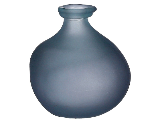 Декоративная ваза ПИНТО, стекло, серая, матовая, 18 см