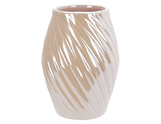Декоративная ваза ЭЙМЕРИ, керамика, жемчужная, 16 см