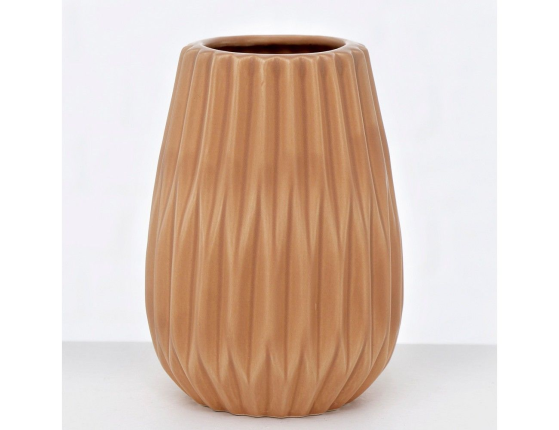 Керамическая ваза ТОРРЭ, светло-коричневая, 13 см