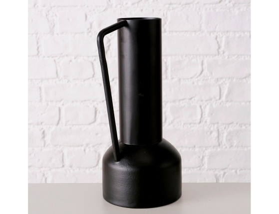 Декоративная ваза НЕОКЛАССИК с горлышком, металл, черная, 21 см