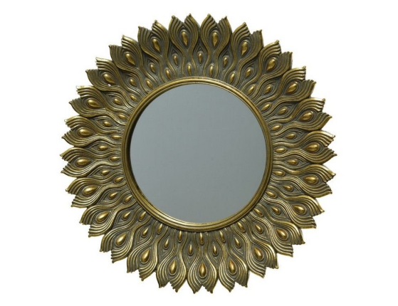 Настенное зеркало АЙЗЕРЕ, полистоун, золотое, 26.5 см