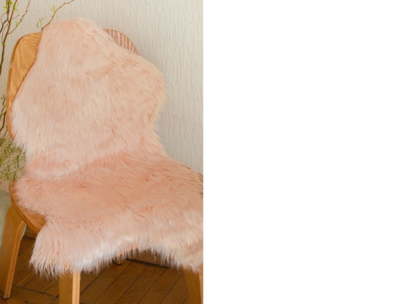 Декоративный коврик МЕХОВУШКА с длинным ворсом нежно-розовый, 50х90 см