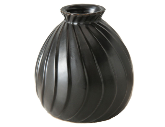 Керамическая ваза ЗАЛИНА, чёрная, 11х11 см