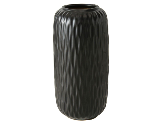 Керамическая ваза ЗАЛИНА, чёрная, 19х9 см