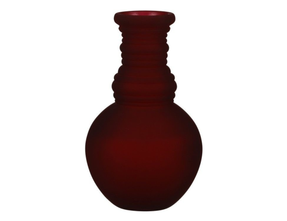 Стеклянная ваза ГРАНАДА, матовая, бордовая, 24х14 см