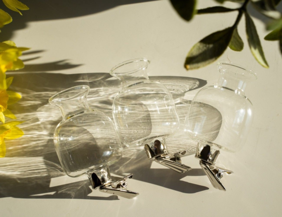 Набор вазочек на клипсе МИЛЛИ, стекло, прозрачный, 3 шт., 6х4 см
