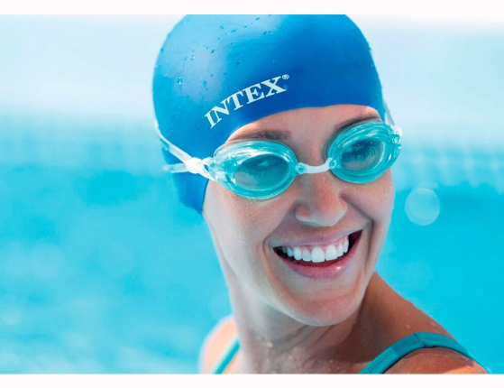 Резиновая шапочка для плавания Intex синяя