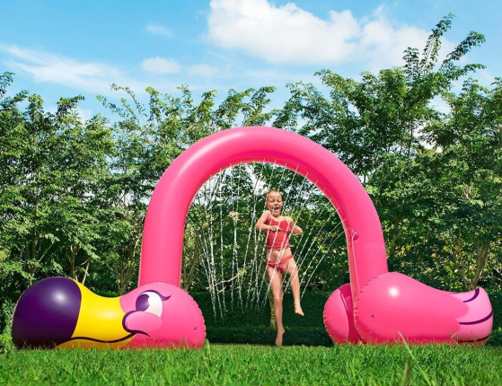 Надувная арка-разбрызгиватель Гигантский Фламинго, 340x110x193 см, от 2 лет, BestWay