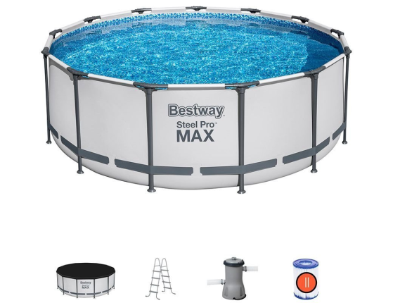 Бассейн каркасный Bestway Steel Pro Мах, 396 х 122 см + фильтр-насос + аксессуары