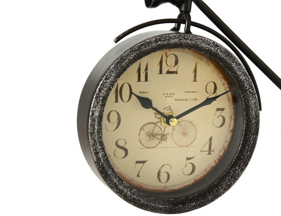 Настольные часы ВЕЛОСИПЕД, металл, чёрный, 39х24 см