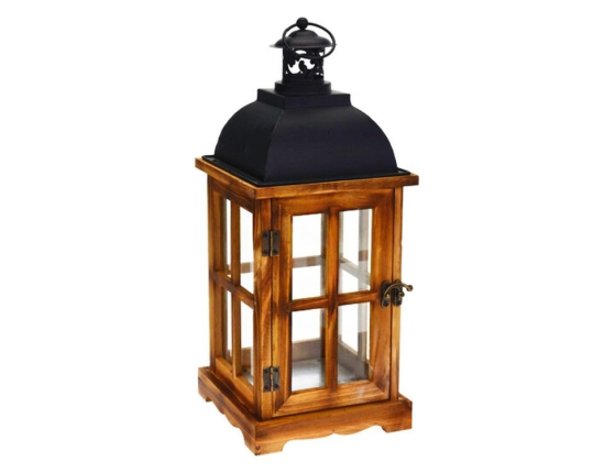 Винтажный подсвечник-фонарь ИШГЛЬ, деревянный, 41 см