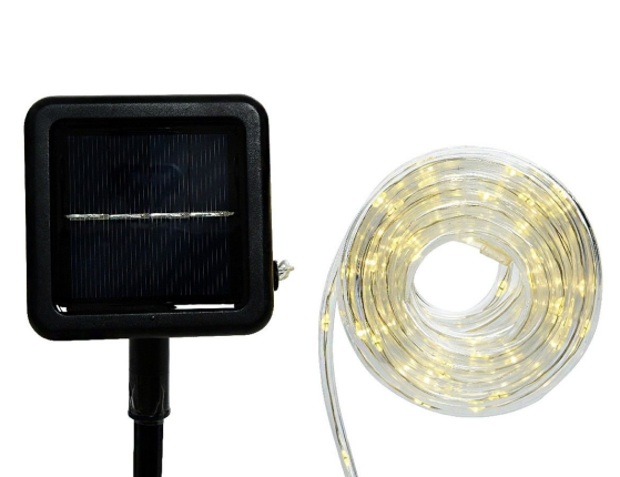 Светодиодный Дюралайт Solar на солнечной батарее, 200 тёплых белых LED-огней, 10+3 м, контроллер