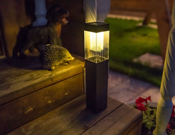 Садовый светильник Solar КВАДРИО, тёплые белые LED-огни, 36 см