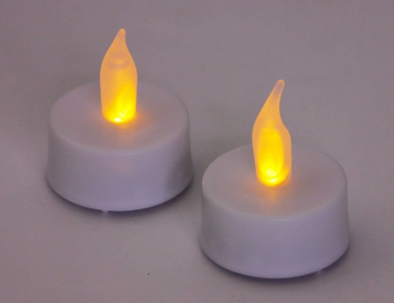 Свечи чайные КЛАССИЧЕСКИЕ, мерцающие, с тёплыми белыми LED-огнями, белые, набор 10 шт., батарейки, ПДУ