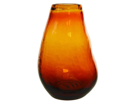 Стеклянная ваза ОРГАНИКО МАРРОНЕ, ручной работы, коричневая, 22 см
