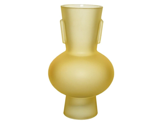 Стеклянная ваза ЛАТТЕ ДОРАТО, ручной работы, золотистая матовая, 32 см