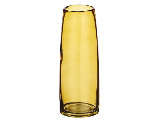 Стеклянная ваза КСАНДРА малая, янтарная, 23 см