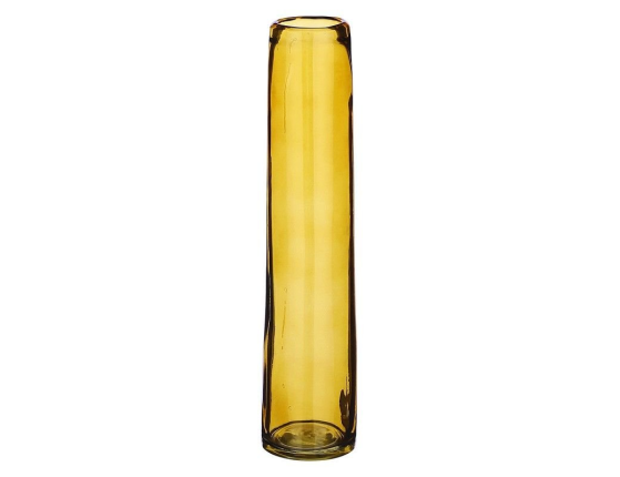 Стеклянная ваза КСАНДРА, янтарная, 30 см