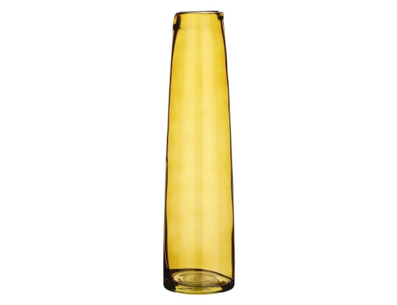 Стеклянная высокая ваза КСАНДРА, янтарная, 37 см